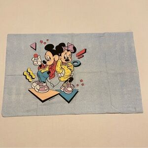 Vintage 90s Disney Mickey & Minnie Mouse Neon Pop Art Pillowcase